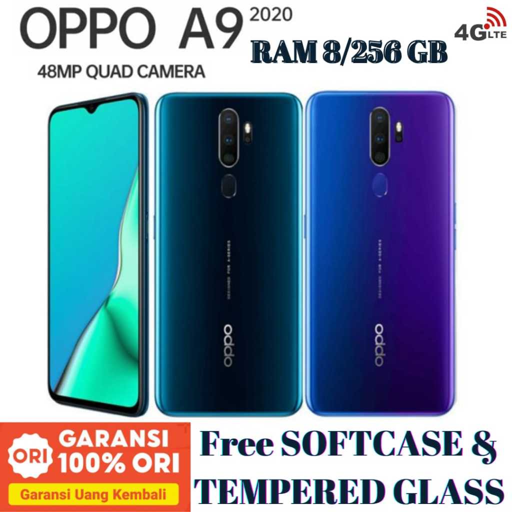 Hp OPPO A9 2020 RAM 8+256GB 4G LTE Garansi 1 Tahun Grosir