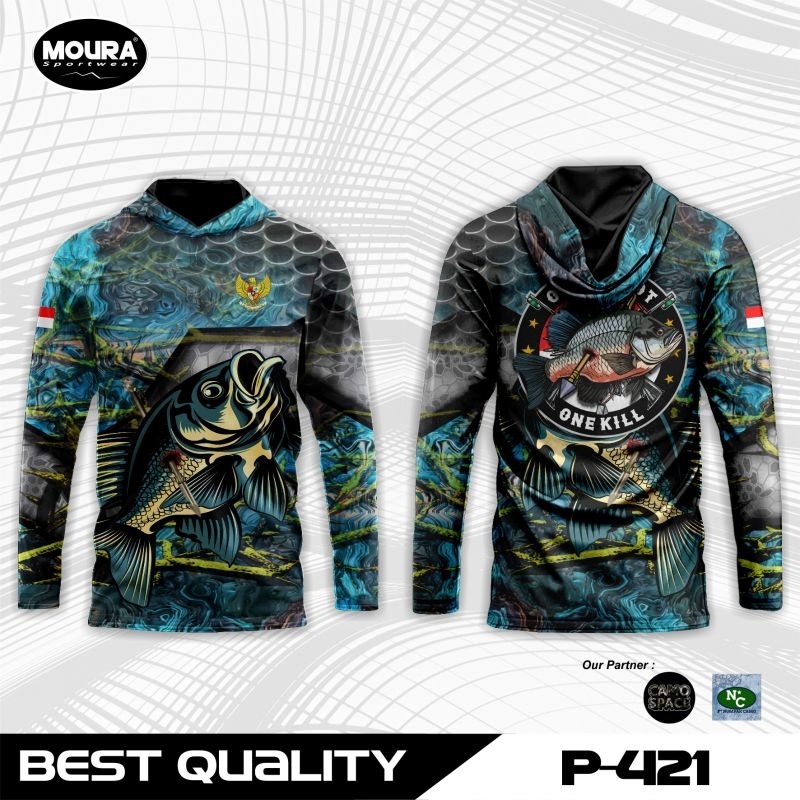 MOURA | Baju Mancing Jersey Angler | Custom Nama Logo | Gratis Buff | Dryfit Premium