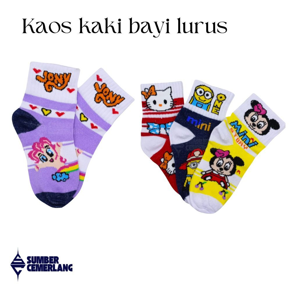 3 Pasang Kaos kaki bayi lurus ysi / kaos kaki bayi premium