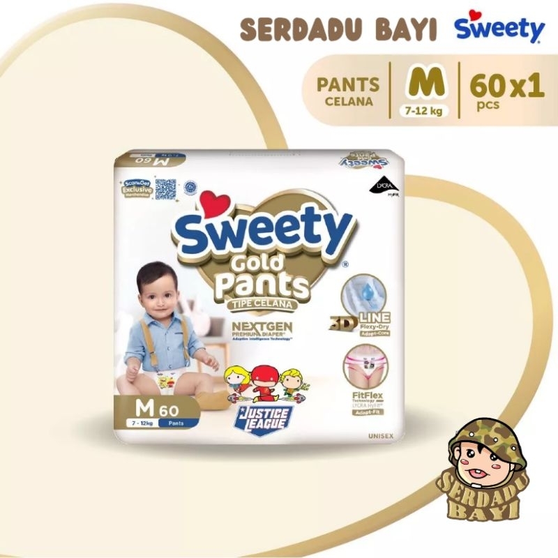 Sweety Gold Pants Popok Bayi M60