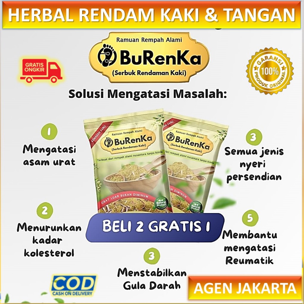 BURENKA BUBUK RENDAMAN KAKI OBAT TRADISIONAL ASAM URAT REMATIK DETOX KAKI BURENKA HERBAL KESEHATAN
