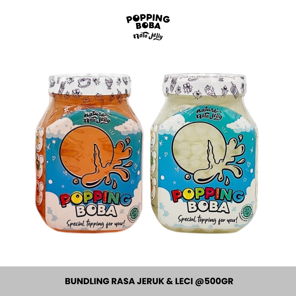 

Popping Boba Nata Jelly - Bundling Rasa Jeruk & Leci 500 Gram