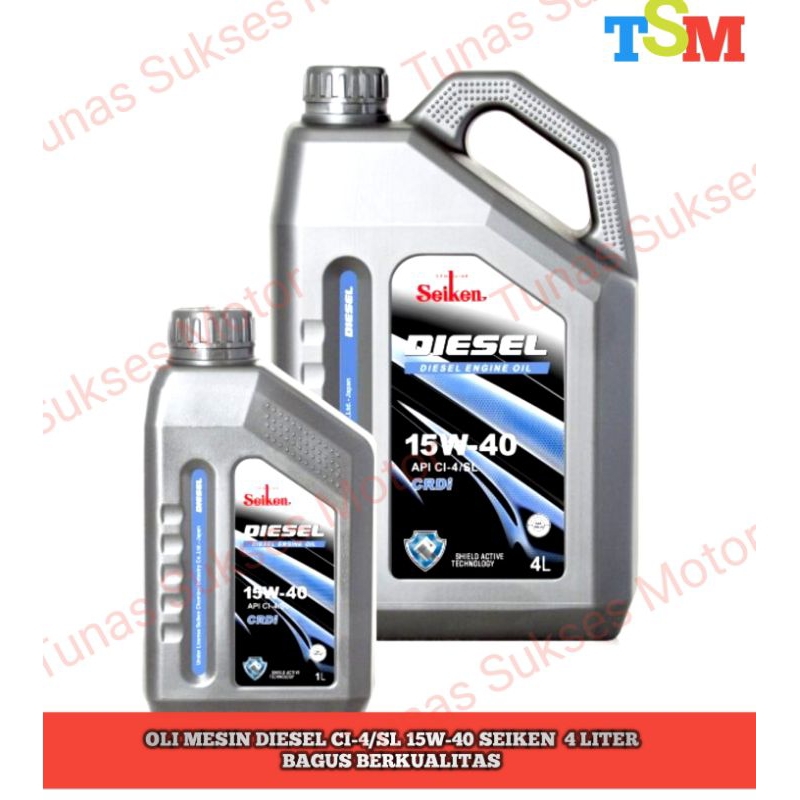 OLI MESIN DIESEL CI-4/SL 15W-40 SEIKEN  4 LITER BAGUS BERKUALITAS TINGGI