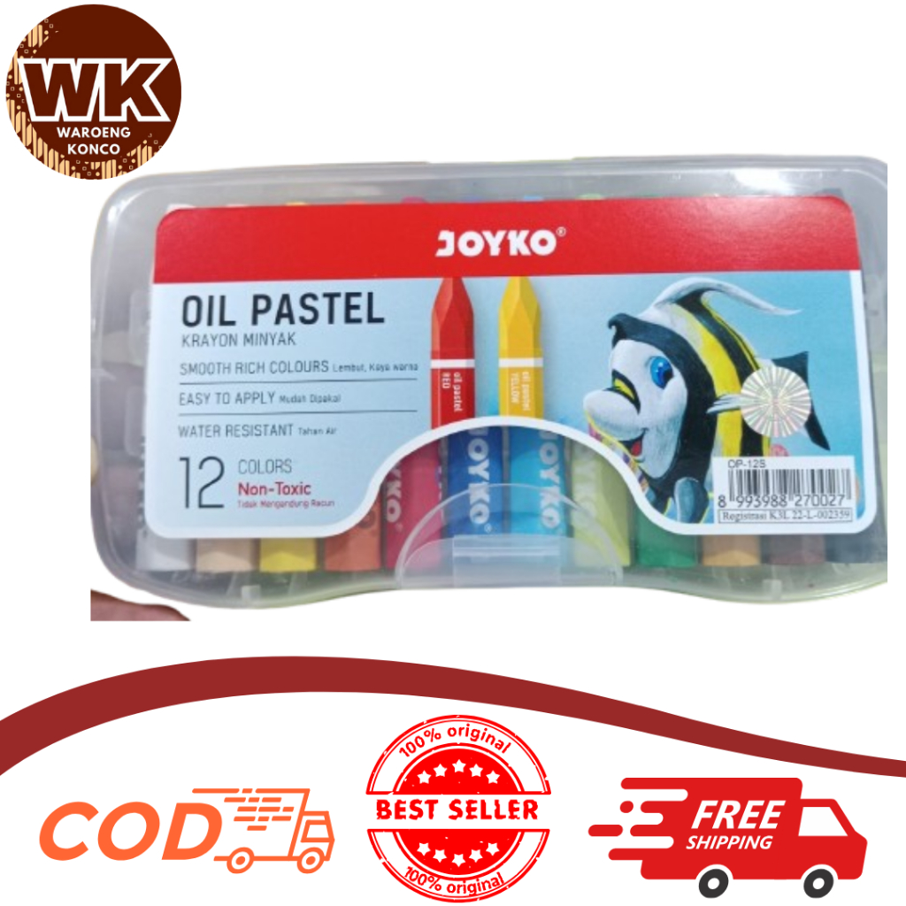

CRAYON JOYKO OIL PASTEL OP 12S (12 Warna) Pendek