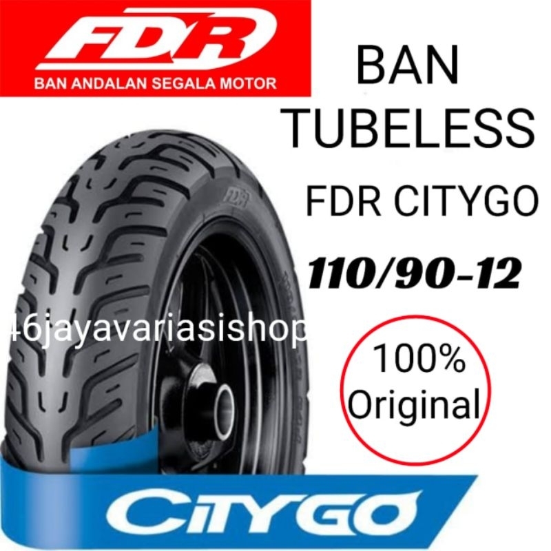 BAN BELAKANG TUBELESS FDR CITYGO 110/90-12 BAN LUAR TUBLES 110 90 12