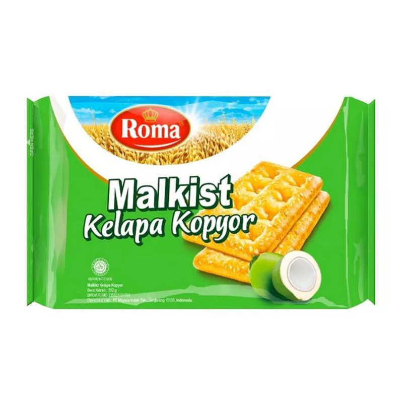 

biskuit roma malkist kelapa kopyor