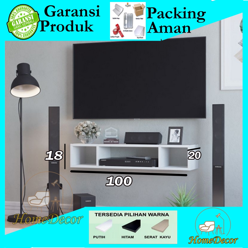 Rak Tv Minimalis Rak Tv Dinding Serbaguna Rak Kayu Gantung rak hias dinding model persegi