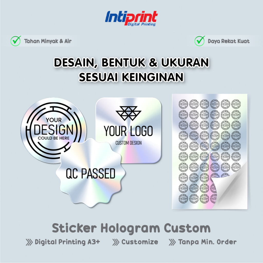 

Cetak Stiker Hologram Custom / Print Sticker Security / Stiker Segel Label Kemasan Tahan Air