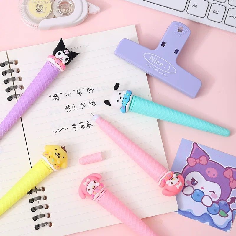 

ATH 12 PCS PULPEN ( Selusin ) PULPEN GEL ICE CREAM CONE DONAT SANRIO V2 ES KRIM PEN PENA BOLPOIN