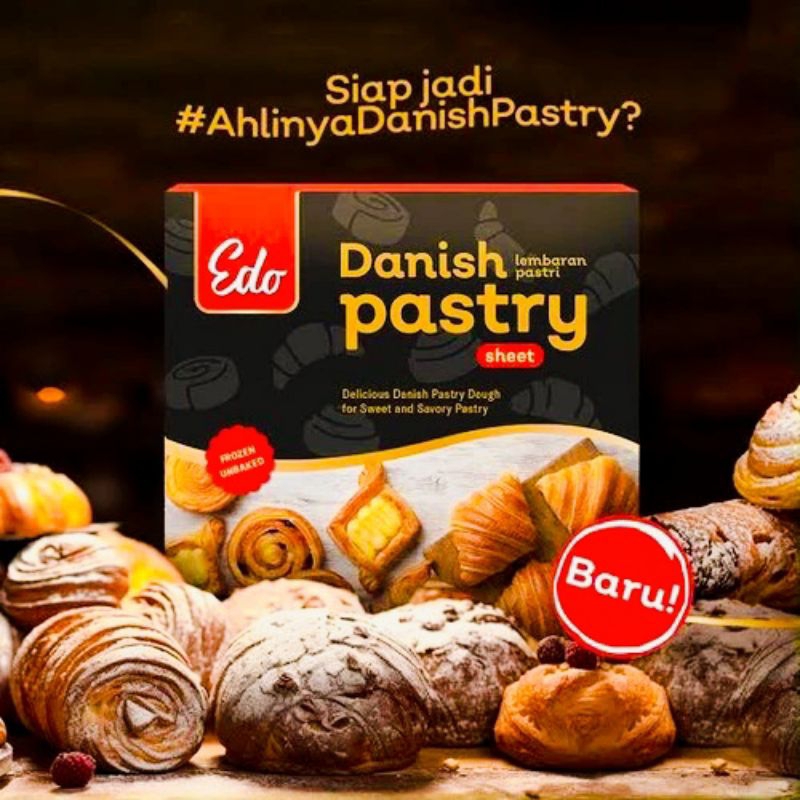 

Edo Danish Pastry (Lembaran beku adonan Danish Pastry untuk Croissant / Cromboloni instan)