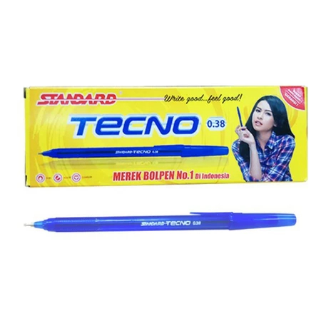 

STANDARD PEN TECNO biru 0.38 ISI 12 PCS