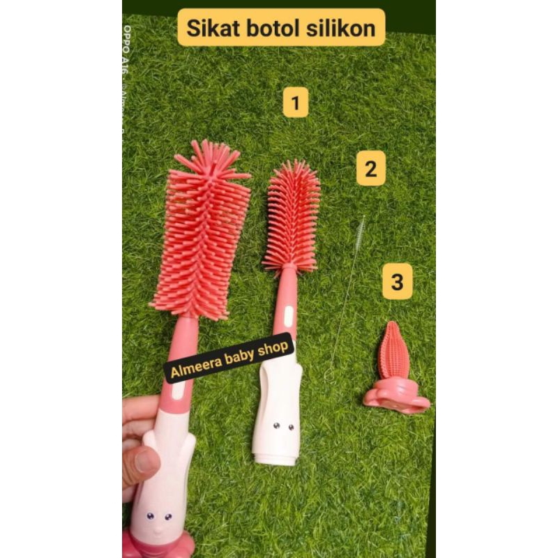 Sikat botol silikon/ Sikat botol 3 in 1