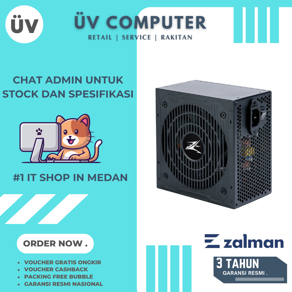 Internal Power Supply PSU PC Komputer Zalman MegaMax ZM700-TXII V2 700W | Black Hitam | Non Modular 