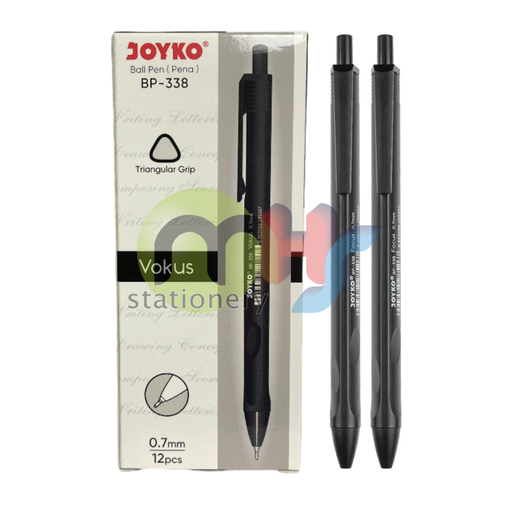 

Bolpoin Pulpen Ball Pen Joyko BP-338 VOKUS Hitam 1Box 12Pcs