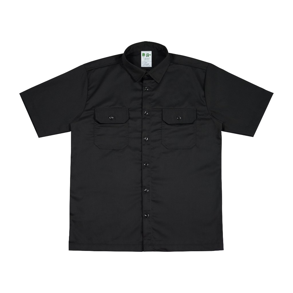 Weister Kemeja Kerja Pendek Workshirt Hitam - Polos