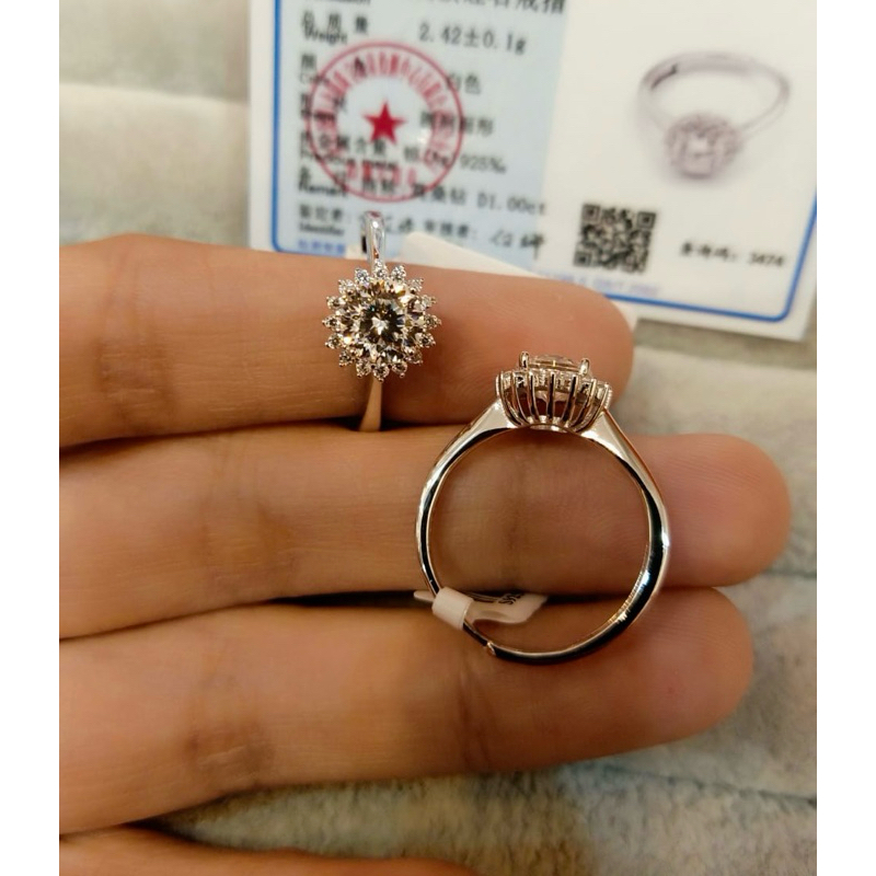 Cincin S925 Berlian Moissanite