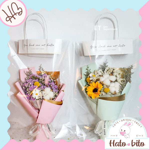 

Kantong bunga OPP hello flower bag kantong buket bunga romantis tulisan you had me at hello transparan HB1679