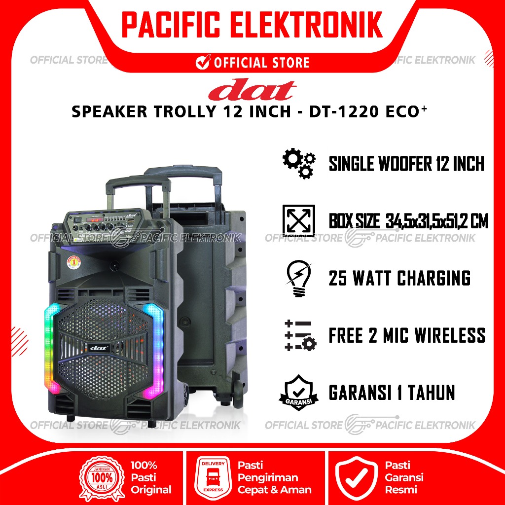 Speaker Trolley Bluetooth DAT 12inch DT-1220 / DAT 1220 / DT1220