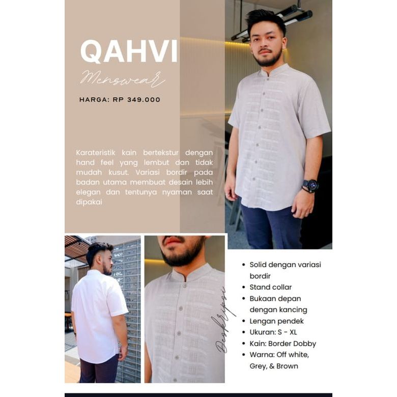 Zoya koko pendek atasan muslim pria Qahva meanswear