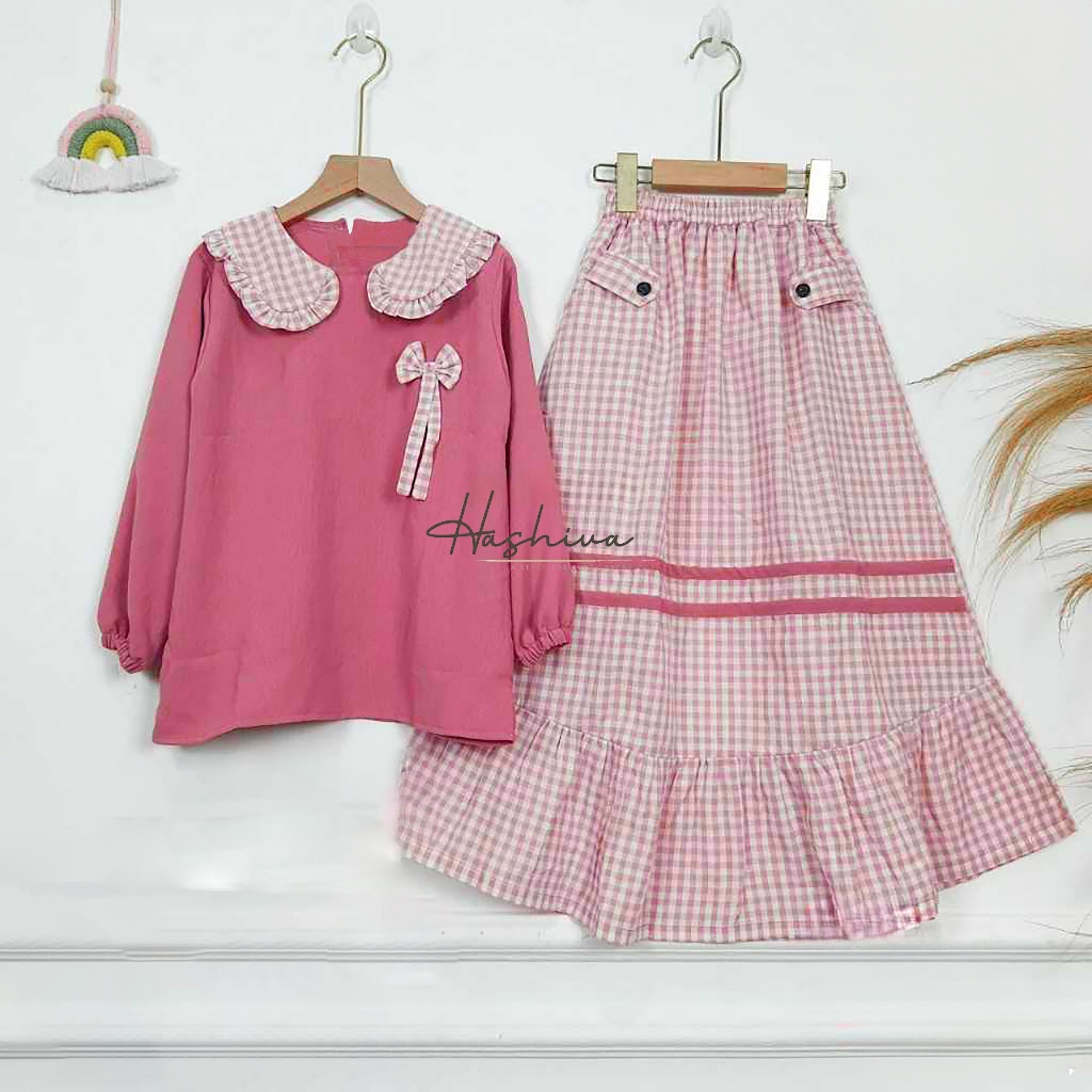 Baju 2In1 Kids Setelan Anak Cewek Umur 2-15 Tahun Pakaian Muslim Kid Oneset Lebaran 2026 Onset Anak 