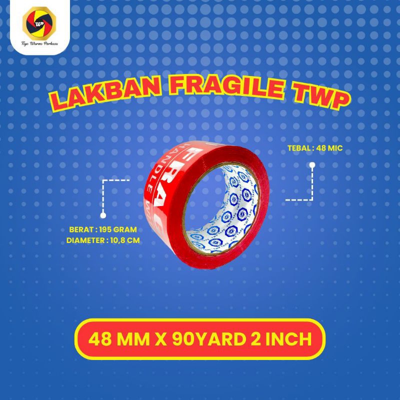 

fragile TWP TAPE 90 yard 1 slop isi 6pcs