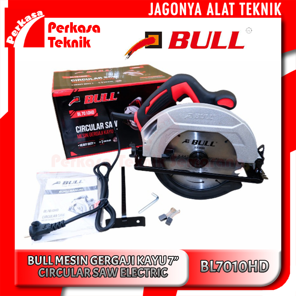 Mesin Gergaji Kayu Listrik BULL BL7010HD 7" Circular Saw Electric