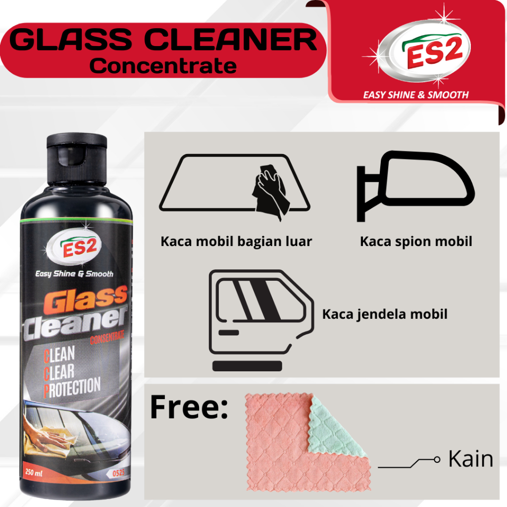 ES2 Konsentrat Pembersih Kaca Mobil / Penghilang Jamur Kaca Mobil / Pelindung Noda Lapisan Kaca / Gl