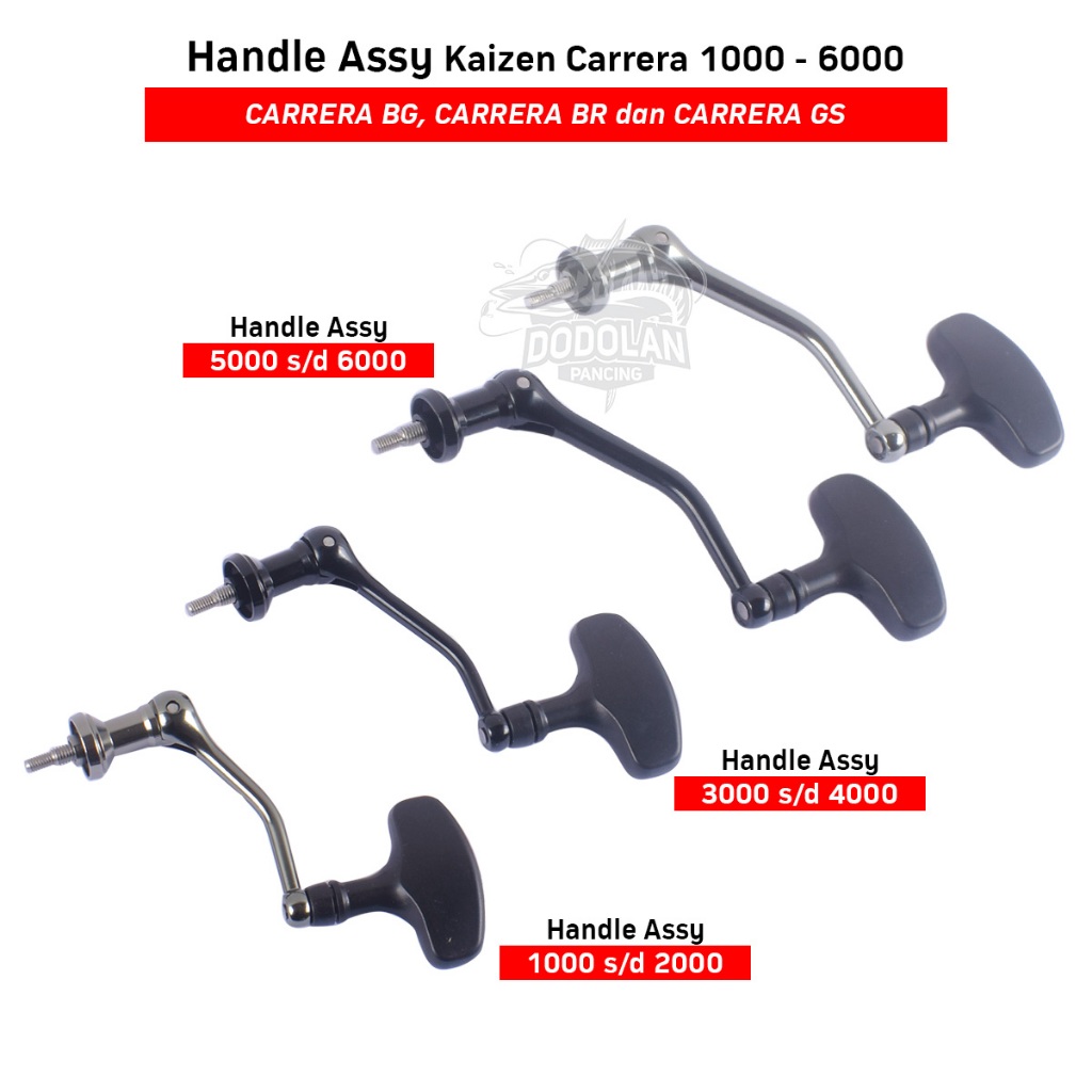 Sparepart Handle Assy Reel Maguro Carrera BG BR GS 1000 2000 3000 4000 5000 6000 Dodolan Pancing