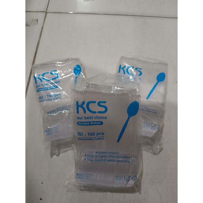 (1pak)Sendok makan kcs bening/sendok plastik kcs