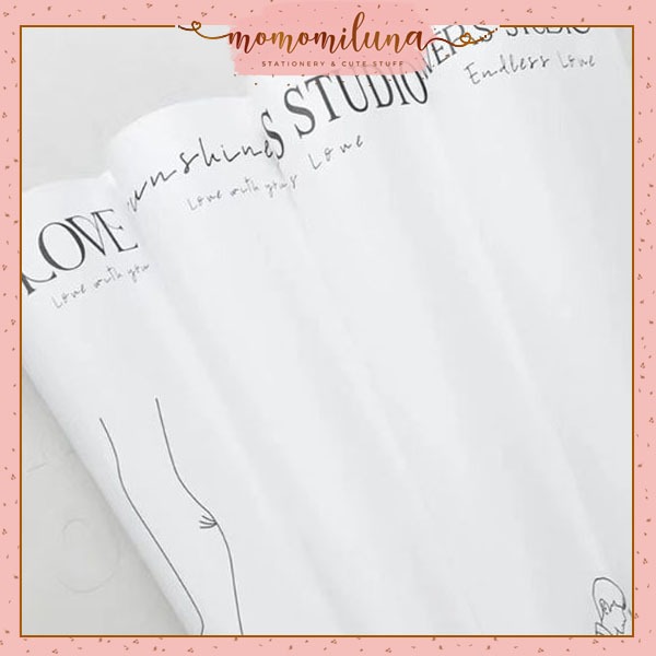 

Simple word cellophane flower bouquet wrapping paper kertas pembungkus buket bunga estetik romantis HB1669