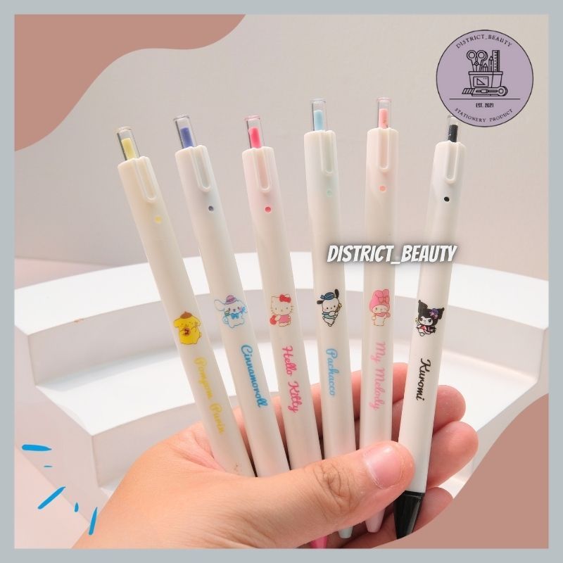 

PULPEN CETEK SANRIO PREMIUM 1 SET 6 PCS PENA MEKANIK GEL TINTA HITAM MOTIF SANRIO LUCU TERMURAH
