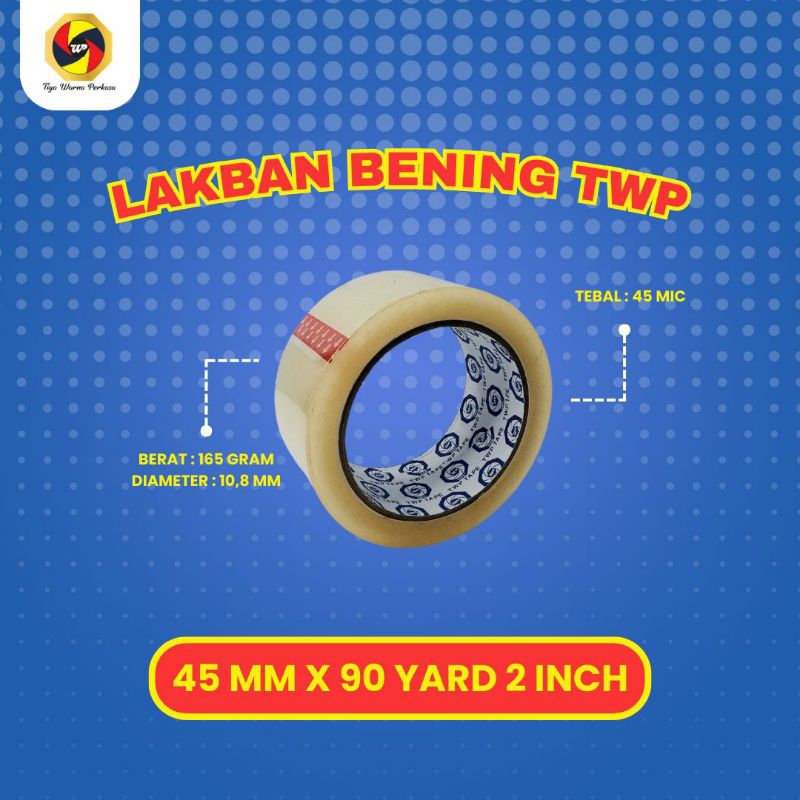 

lakban bening twp tape 90y.1 dus isi 72 pcs/rol