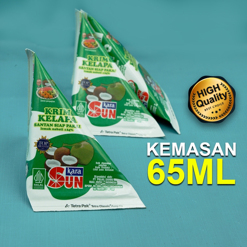 

Santan Cair Asli Sun Kara Kemasan Sasa 65ml Santan Asli Kelapa Siap Pakai