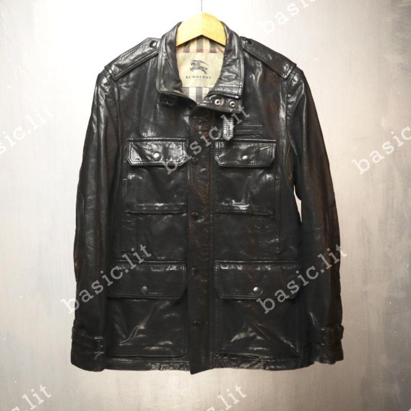 Burberry 🇬🇧 military style multipocket leather jacket authentic original second preloved