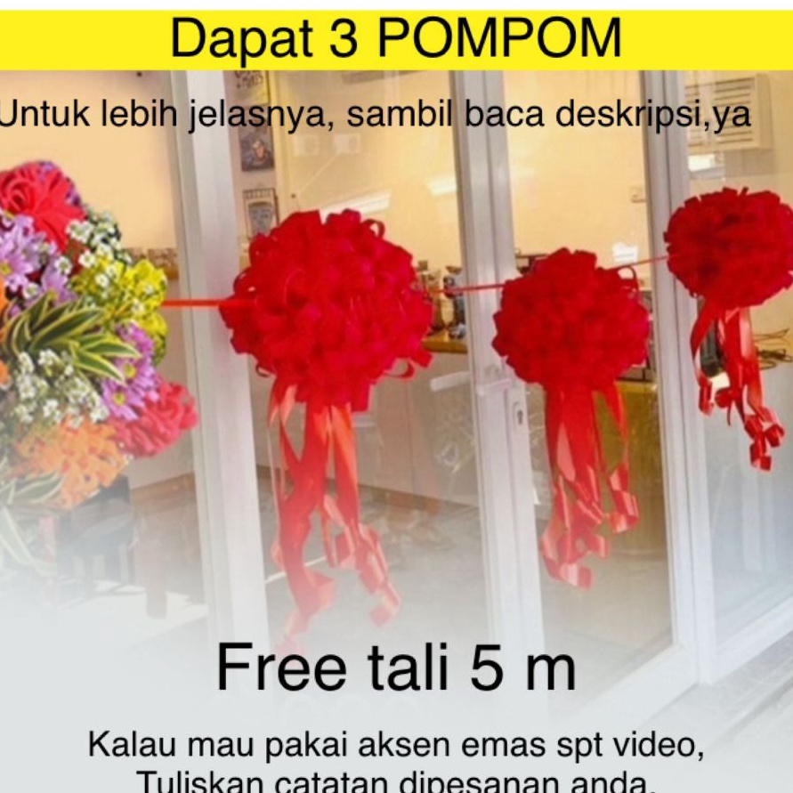 

MURMER DQueen Florist Pita Peresmian Pom Pom Acara Grand Opening Potong Pita Gedung Kantor Custom Warna Dan Ukuran