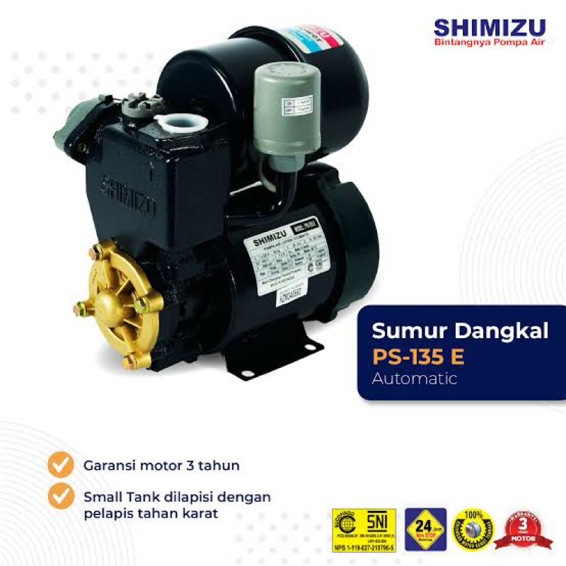 SHIMIZU POMPA AIR PS-135 BIT / PS 135 E SHIMIZU POMPA AIR PS 135 BIT POMPA AIR SUMUR DANGKAL OTOMATI