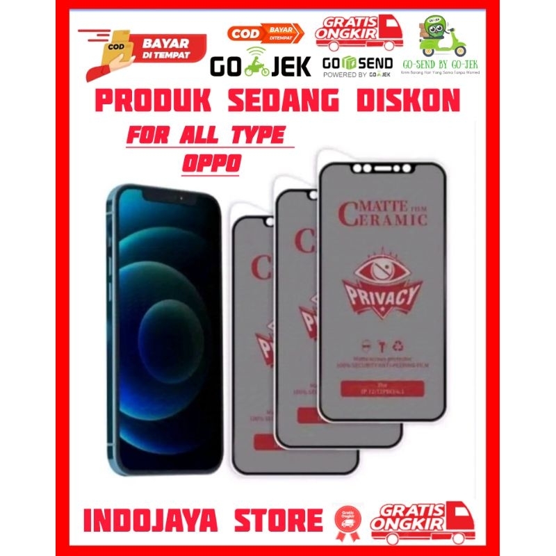 Gratis Ongkir Antigores All Type OPPO CERAMIC MATTE Bening / SPY FOR HP OPPO