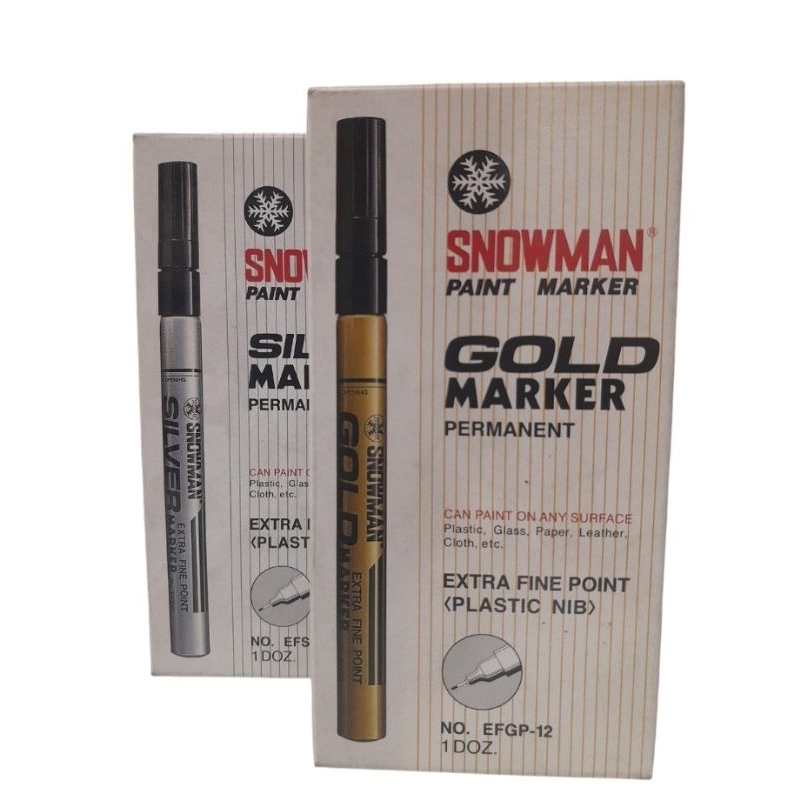 Spidol Emas & silver snowman kecil