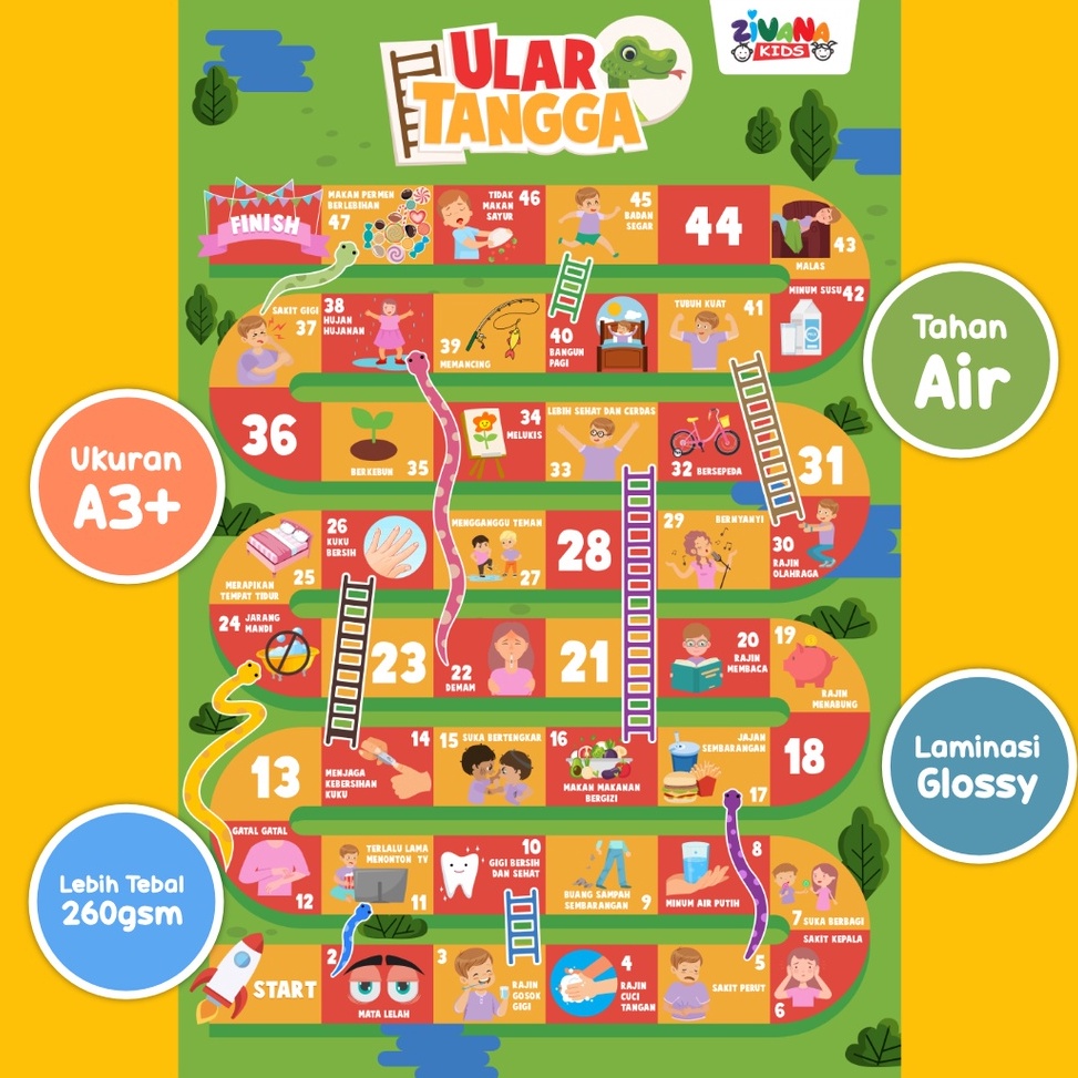 Super Produsen Zivana Kids  Ular Tangga Anak Sehat  Mainan Edukasi