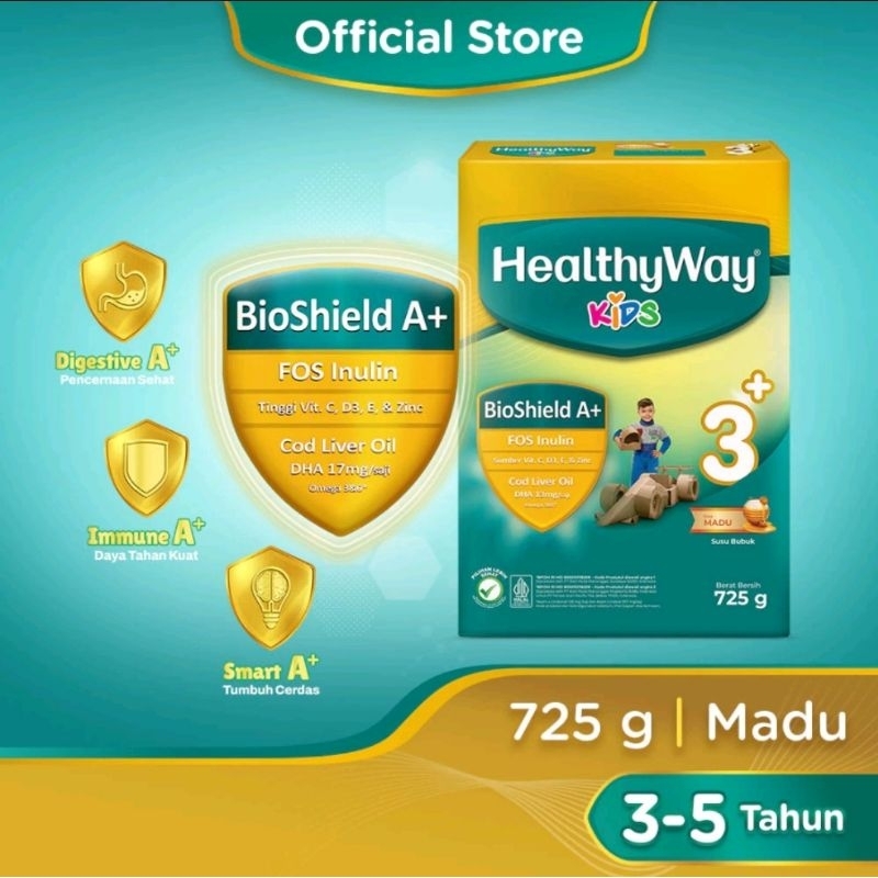 

Healthy way 3+ rasa madu 725gr, Exp Des 2025