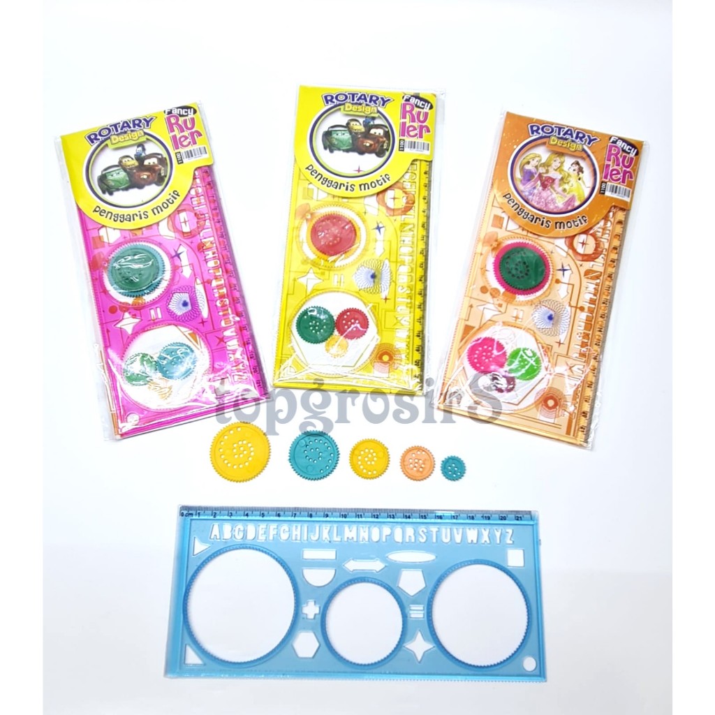 

(Per Set) Garisan / Penggaris Rotari Pola Bunga / Kembang / Magic Spirograph Geometric Ruler