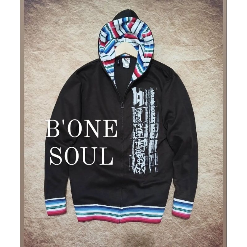 jaket hoodie zipper B'ONE SOUL bahan lembut tidak berbulu recomend bekas/second/preloved