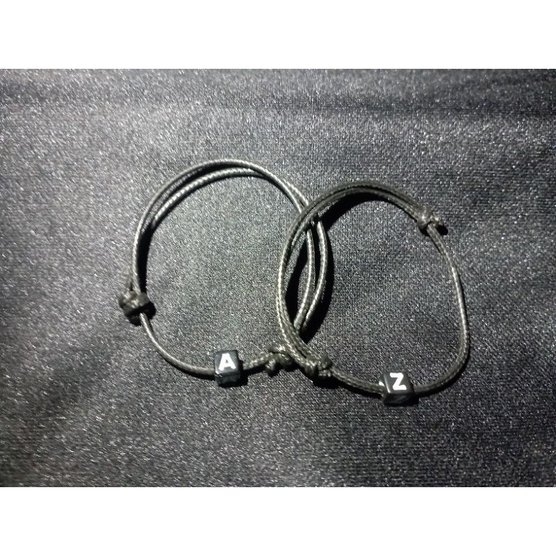 GELANG HURUF | GELANG INISIAL | GELANG INISIAL A SAMPAI Z | GELANG HITAM | GELANG COUPLE | GELANG TA