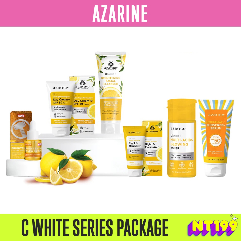AZARINE C White Series Paket Skincare 6IN1 Mencerahkan Kulit Kusam Bebas Noda Hitam