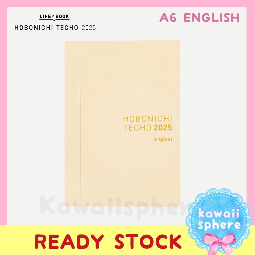 

Hobonichi Techo 2025 A6 English Original Book (January Start) | Hobonichi 2025 | Ready Stock Handcarry Jepang