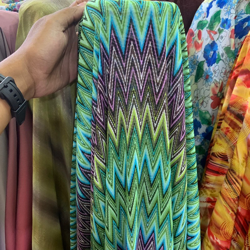 kain sifon motif - chiffon korea - kain sifon kebaya - kain dress ceruti - kain gamis ceruti - kain 