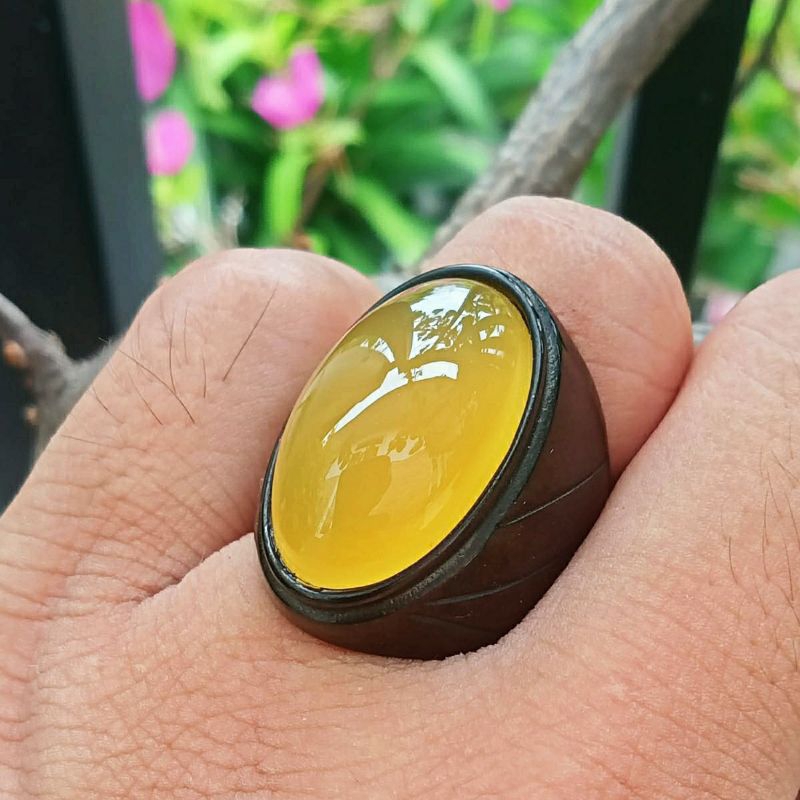 Batu cincin Akik kuning golkar bengkulu