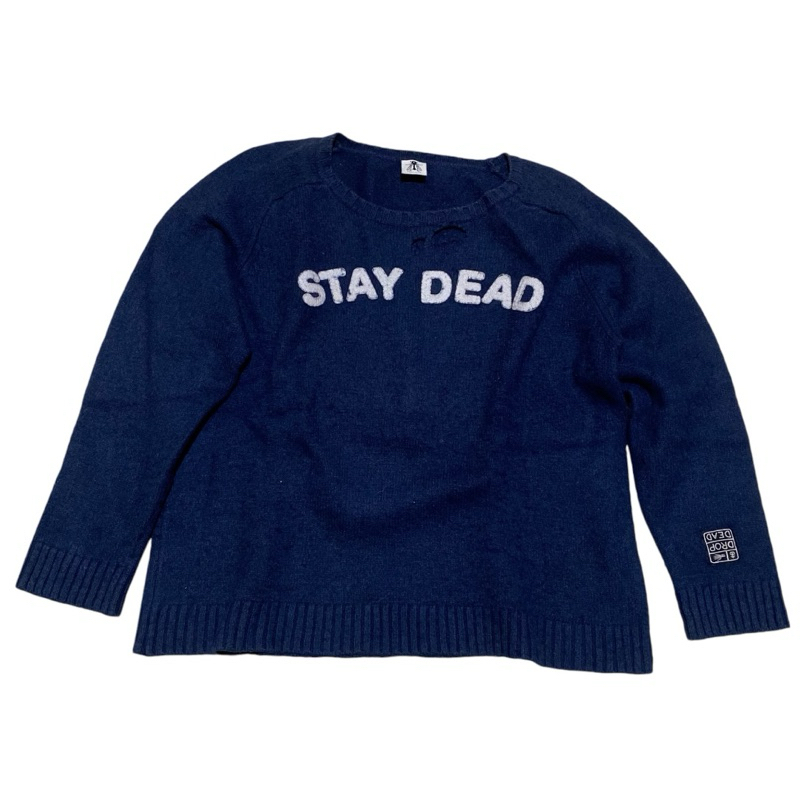 Dropdead stay dead navy knitwear