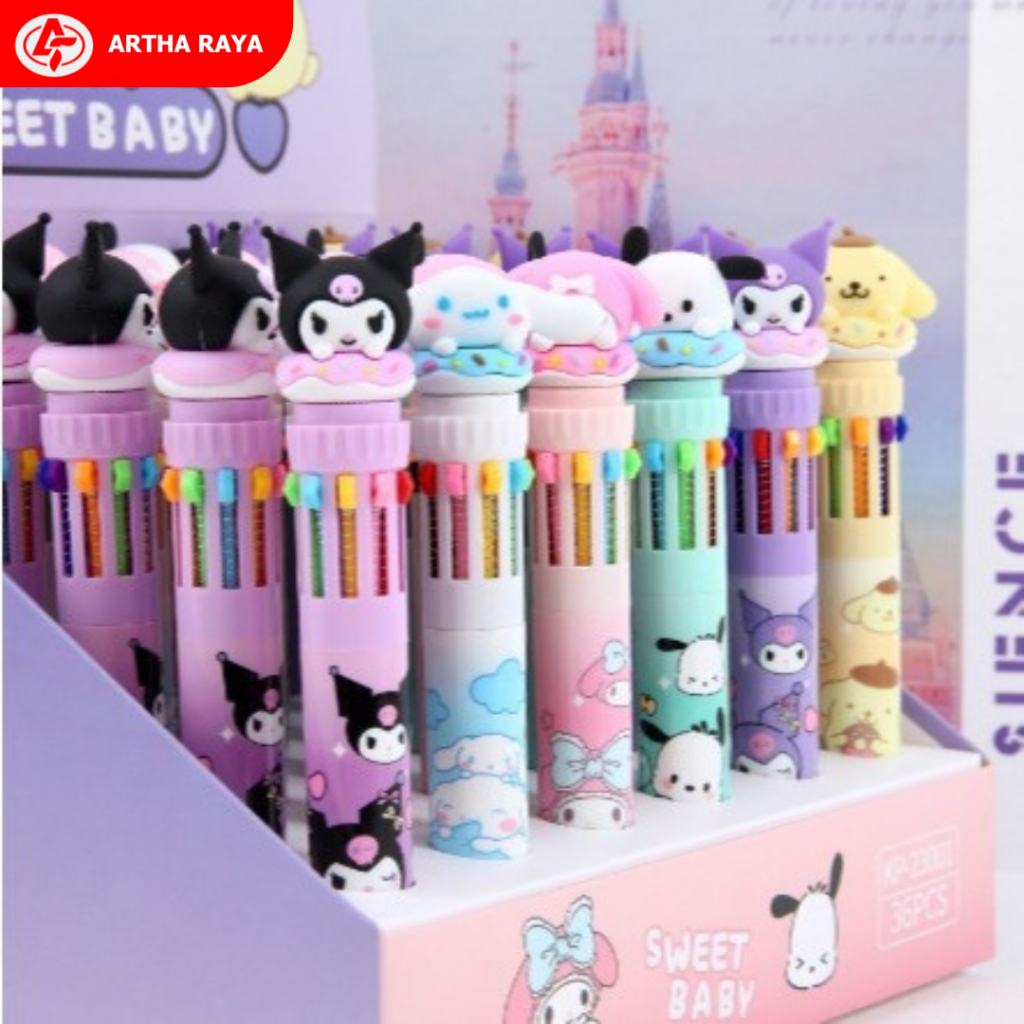

Paket Usaha Pulpen Sanrio 10 Warna Pen Cetek Cinamonrol Ballpoint Kuromi Pen 10 Warna