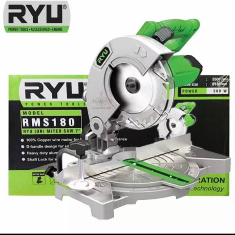 Miter Saw RYU RMS 180 7 Inch Gergaji Potong Alumunium